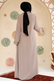 Modest Beige Abaya For Women 35167BEJ - 3