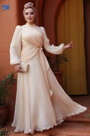 Modest Beige Bridal Dress 51641BEJ 