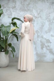Modest Beige Bridesmaid Dress 4953BEJ - 4