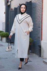 Modest Beige Cardigan 15201BEJ - 1