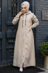 Modest Beige Coat 62091BEJ - 1