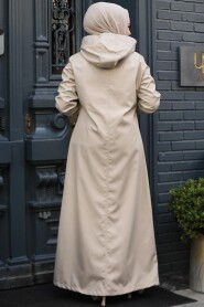 Modest Beige Coat 62091BEJ - 4