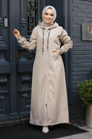 Modest Beige Coat 62091BEJ - 2