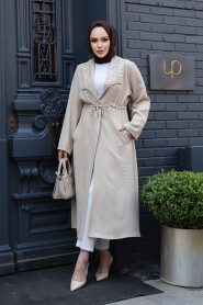 Modest Beige Coat 6714BEJ 