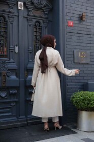 Modest Beige Coat 6714BEJ - 4