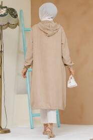 Modest Beige Coat 70792BEJ - 4