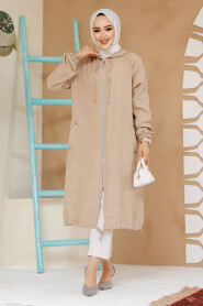 Modest Beige Coat 70792BEJ - 3