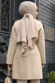 Modest Beige Coat 72131BEJ - 3