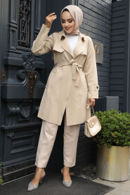 Modest Beige Coat 72131BEJ - 2