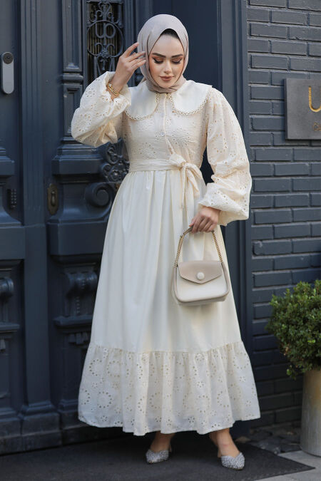 Modest Beige Dress For Women 10034BEJ - Neva-style.com Modest Beige Dress For Women 10034BEJ - Neva-style.com