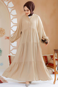 Modest Beige Dress For Women 20612BEJ 