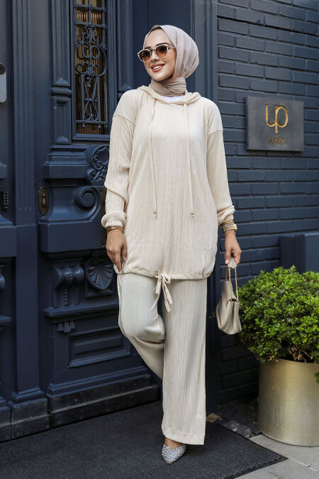 Modest Beige Dual Suit 100075BEJ - NEVA STYLE