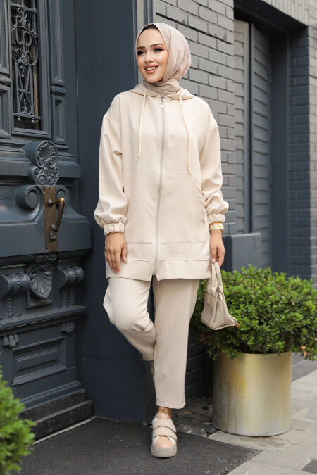Modest Beige Dual Suit 10400BEJ - NEVA STYLE