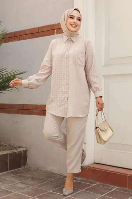 Modest Beige Dual Suit 12191BEJ - NEVA STYLE