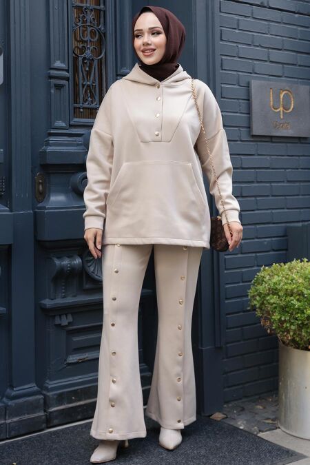 Modest Beige Dual Suit 12312BEJ - NEVA STYLE