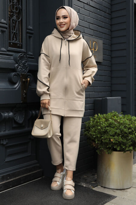 Modest Beige Dual Suit 12621BEJ - NEVA STYLE