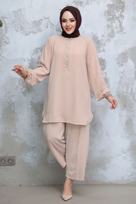 Modest Beige Dual Suit 12802BEJ - NEVA STYLE