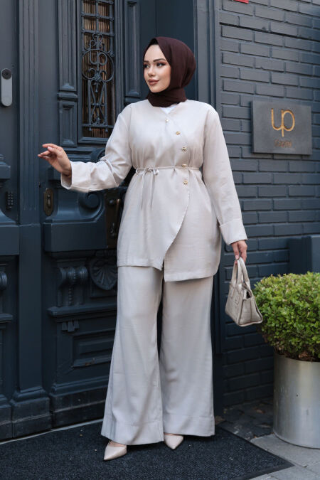Modest Beige Dual Suit 19029BEJ - NEVA STYLE