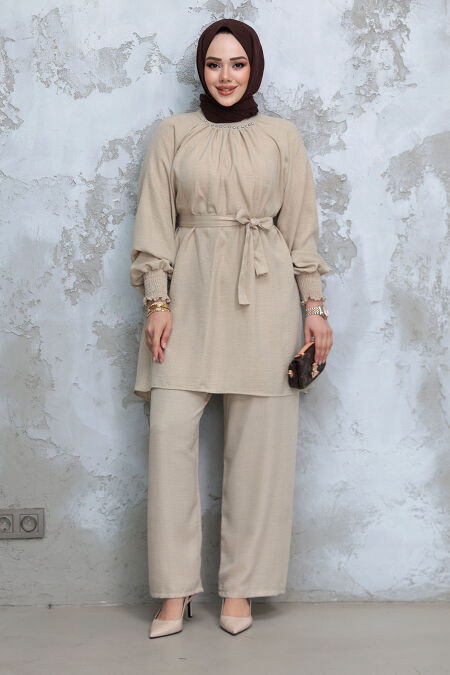 Modest Beige Dual Suit 44691BEJ - NEVA STYLE