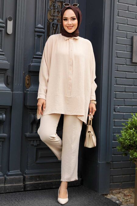 Modest Beige Dual Suit 67751BEJ - NEVA STYLE