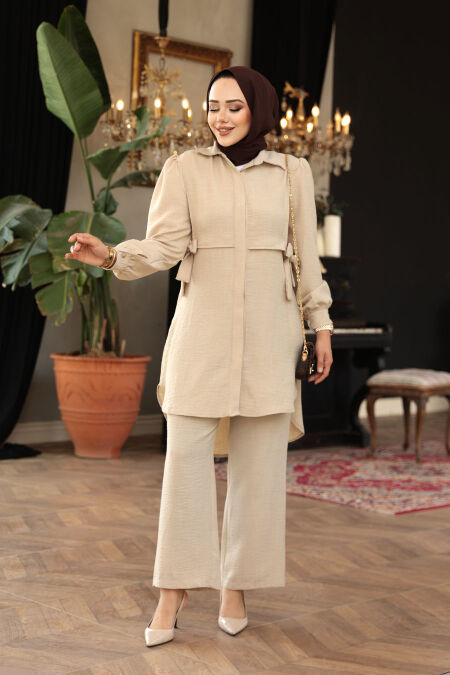 Modest Beige Dual Suit 68351BEJ - NEVA STYLE