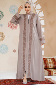 Modest Beige Dubai Abaya 29112BEJ - 1