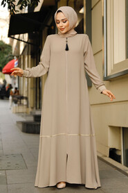 Modest Beige Dubai Abaya 62101BEJ - 2