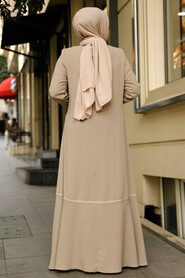 Modest Beige Dubai Abaya 62101BEJ - 3