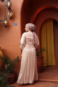 Modest Beige Evening Dress 53631BEJ - 3