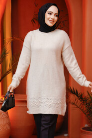 Modest Beige Knitwear Jumper 20023BEJ - 2