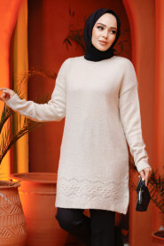 Modest Beige Knitwear Jumper 20023BEJ - 1