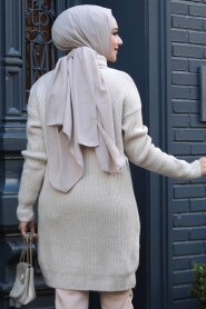 Modest Beige Knitwear Tunic 20223BEJ - 3