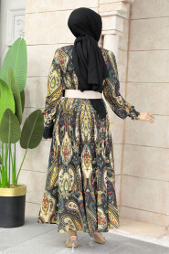 Modest Beige Long Dress 9271BEJ - 4