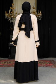 Modest Beige Long Sleeve Maxi Dress 51954BEJ - 3