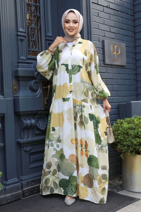 Modest Beige Maxi Dress 18236BEJ - NEVA STYLE