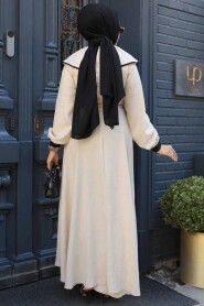 Modest Beige Maxi Dress 60881BEJ - 3