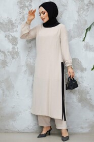 Modest Beige Pink Dual Suit 65877BEJ - 2