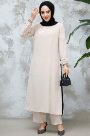 Modest Beige Pink Dual Suit 65877BEJ - 3