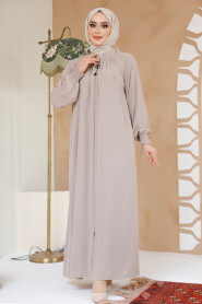 Modest Beige Plus Size Abaya 45293BEJ - 2