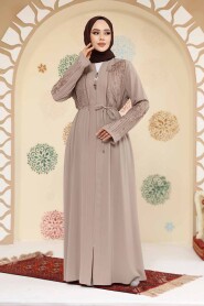 Modest Beige Plus Size Abaya 45302BEJ - 2