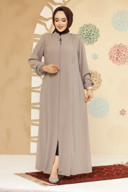 Modest Beige Plus Size Abaya 45304BEJ - 3