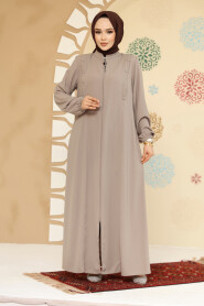 Modest Beige Plus Size Abaya 45304BEJ - 2