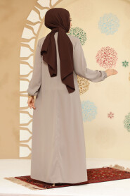 Modest Beige Plus Size Abaya 45304BEJ - 4