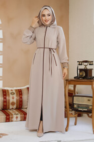 Modest Beige Plus Size Abaya 81151BEJ - 2