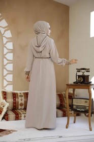 Modest Beige Plus Size Abaya 81151BEJ - 6