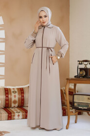 Modest Beige Plus Size Abaya 81151BEJ - 5