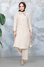 Modest Beige Plus Size Dual Suit 51991BEJ 