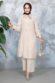 Modest Beige Plus Size Dual Suit 51991BEJ - 2