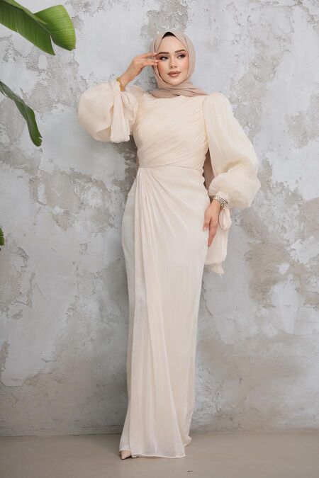 beige plus dress Plus Print Puff Sleeve Midi Dress BEIGE/BLACK / 3X main image 1