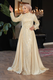 Modest Beige Prom Dress 51923BEJ - 1